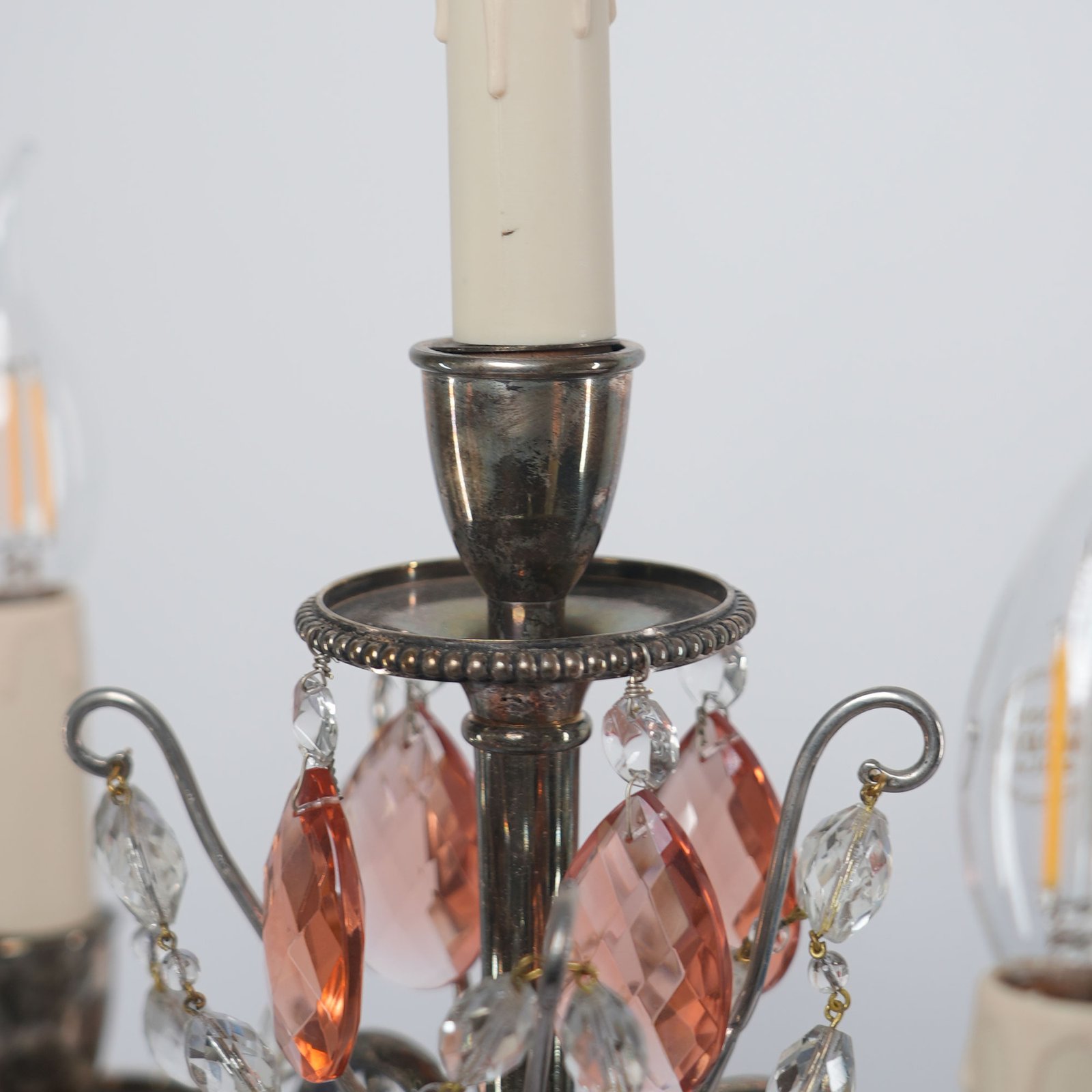 Pair of French Silver-Plated Girandole Candelabra Lamps France, Circa 1920 – photo 6