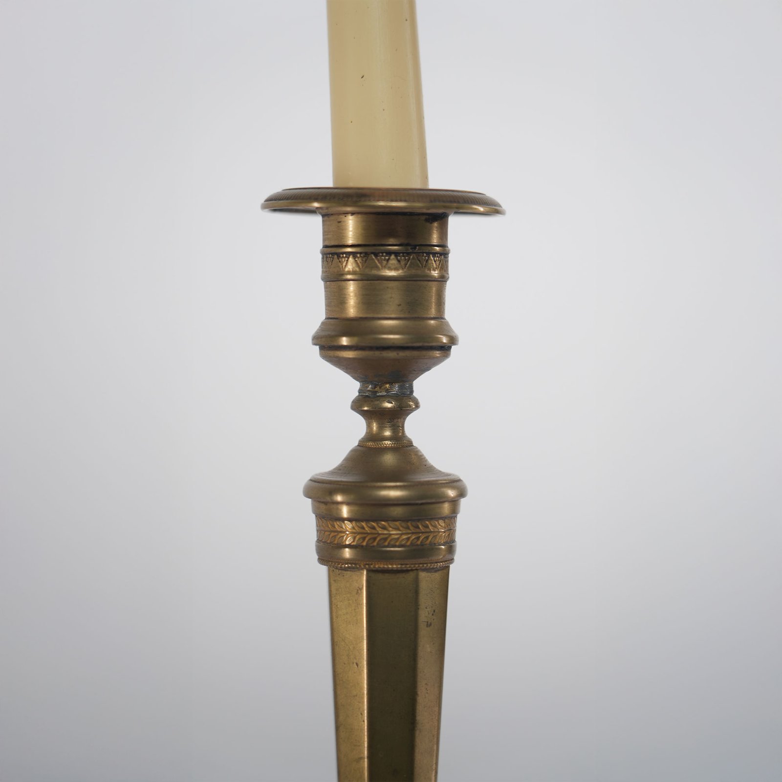 Antique French Gilt Bronze Candlesticks Late 19th Century, Neoclassical Influence – photo 5