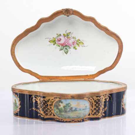 A Monumental Sèvres-Style Cobalt Porcelain Grand Casket Circa: 1890, Origin: France, Artist: E. Collot (Signed)