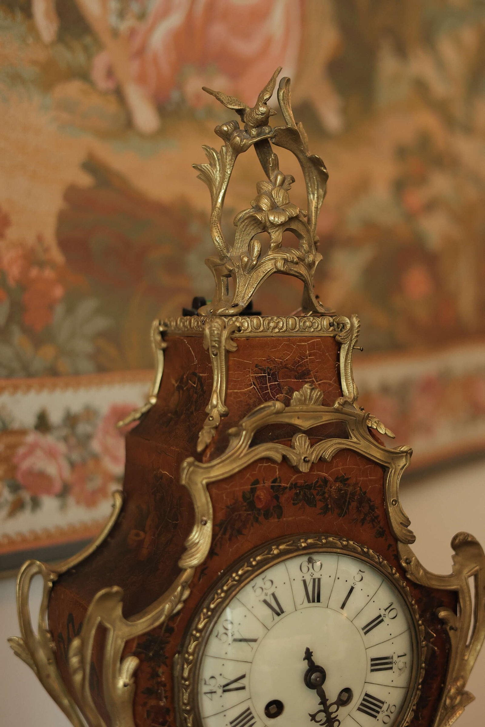 Antique French Vernis Martin Mantel Clock, Japy Frères Movement, c. 1880 – photo 4