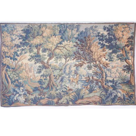 Sumptuous Vintage French Woven Tapestry Wall Hanging, Verdure Pastoral Scene