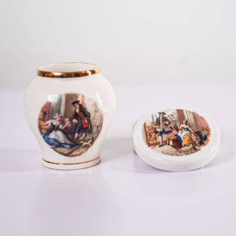 Vintage-Style Fine Porcelain Miniature Vase & Lidded Box Set